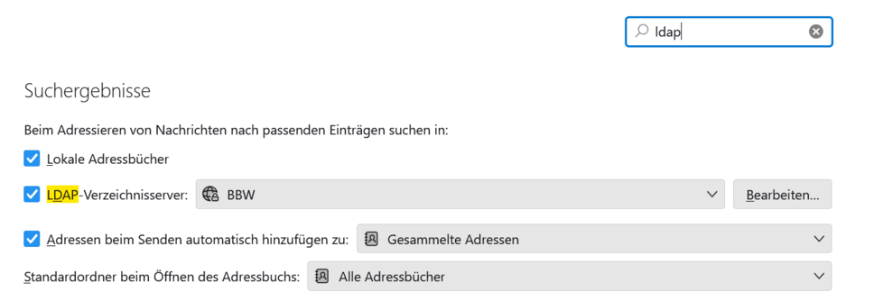 Thunderbird Adressbuch